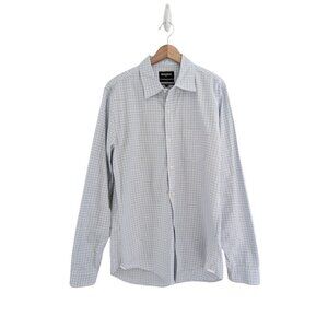Bonobos Stretch Slim Fit Long Checkered Plaid Button Down Shirt Size L